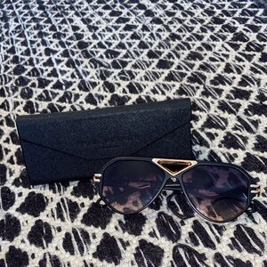 Elegant Black and Gold Sunglasses